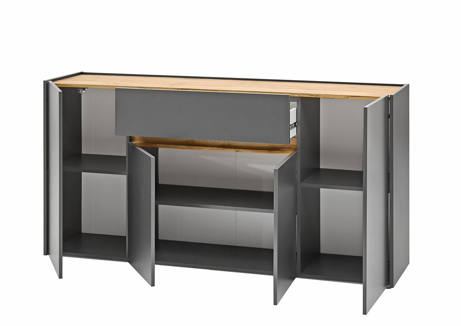 Sideboard City Anthrazit matt/Wotan Eiche Dekor 170x87x40cm