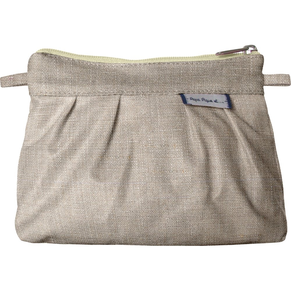 Mini Pochette Plissée Lin Argenté