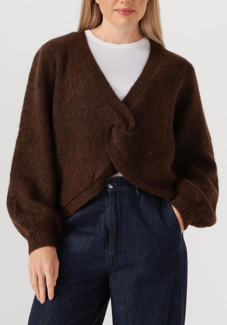 bruine co'couture trui cosy twist back knit