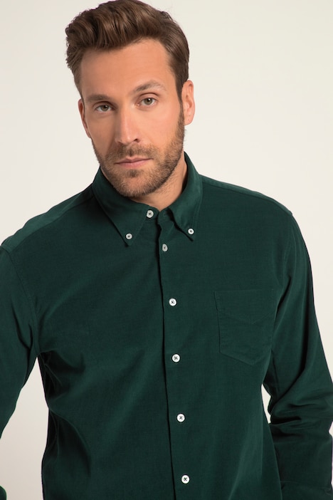 Cordhemd, Langarm, Buttondown Kragen, Modern Fit, bis 8 XL