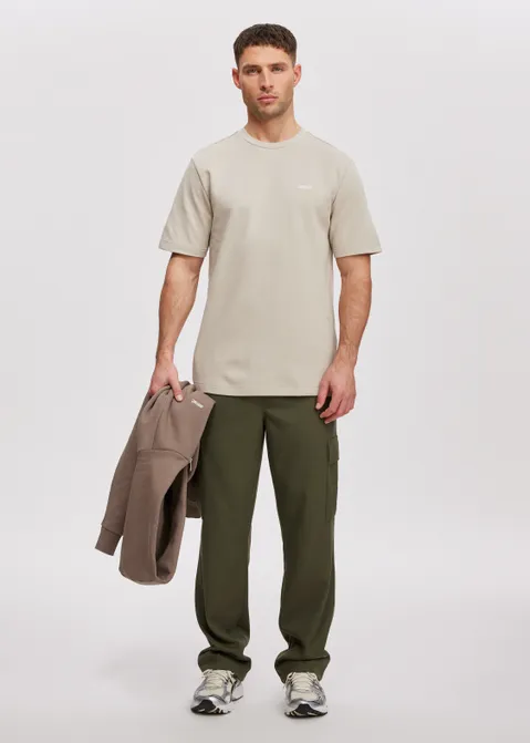 T-shirt met merk logo bruin (TAUPE)