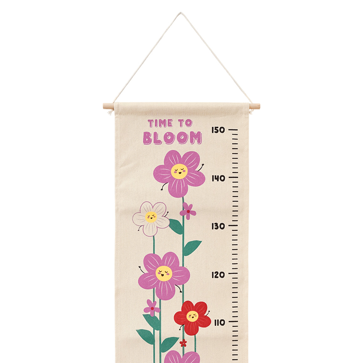 Topolino Größenskala mit Blumen-Motiven rosa / grün / natur