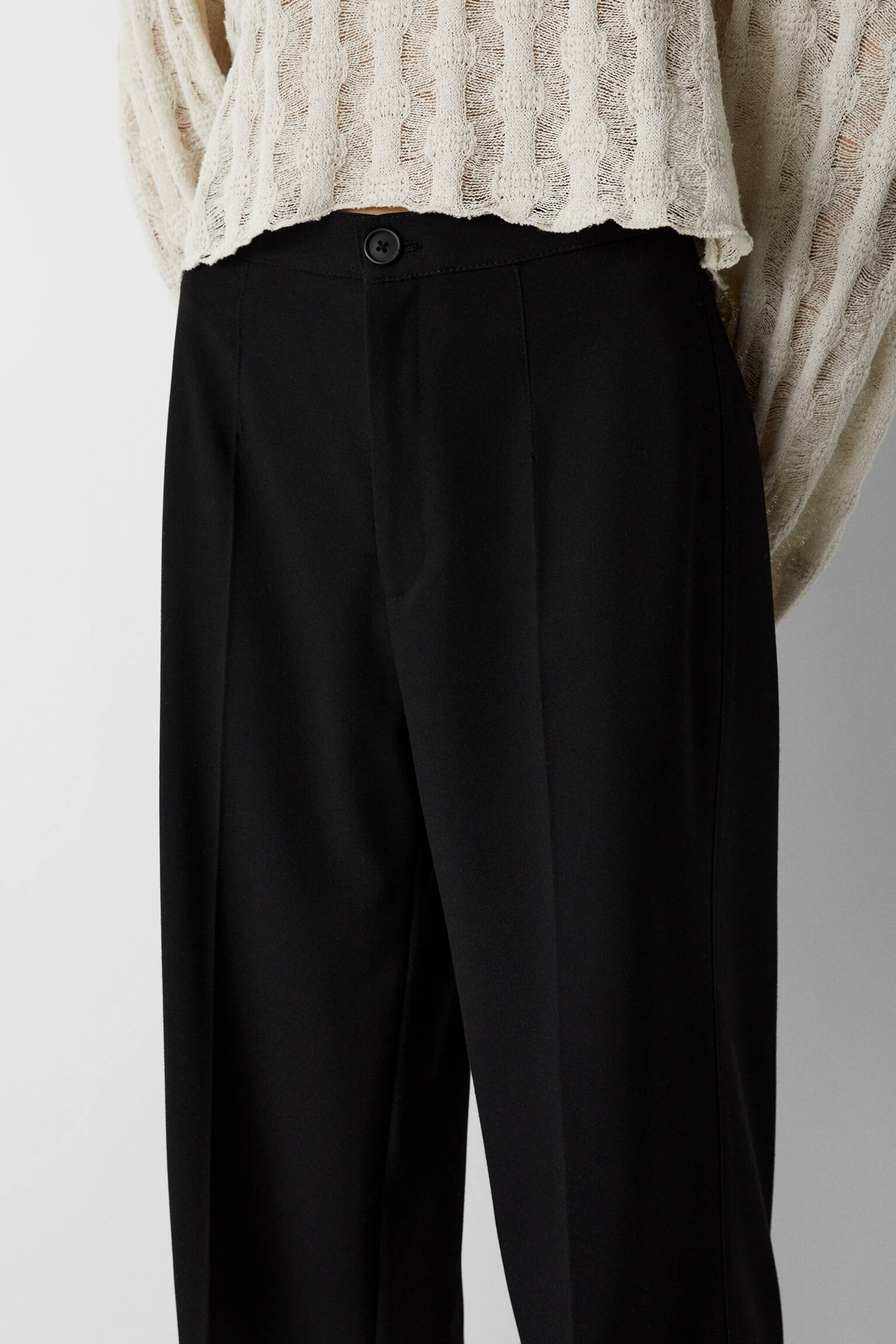 Calça social com pregas - preta