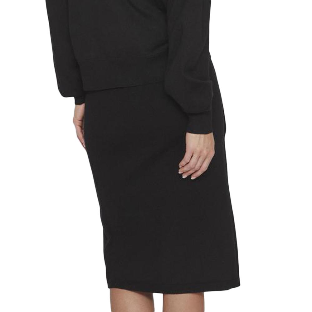 Vila Jupe Portefeuille Noir Femme Vila Plain