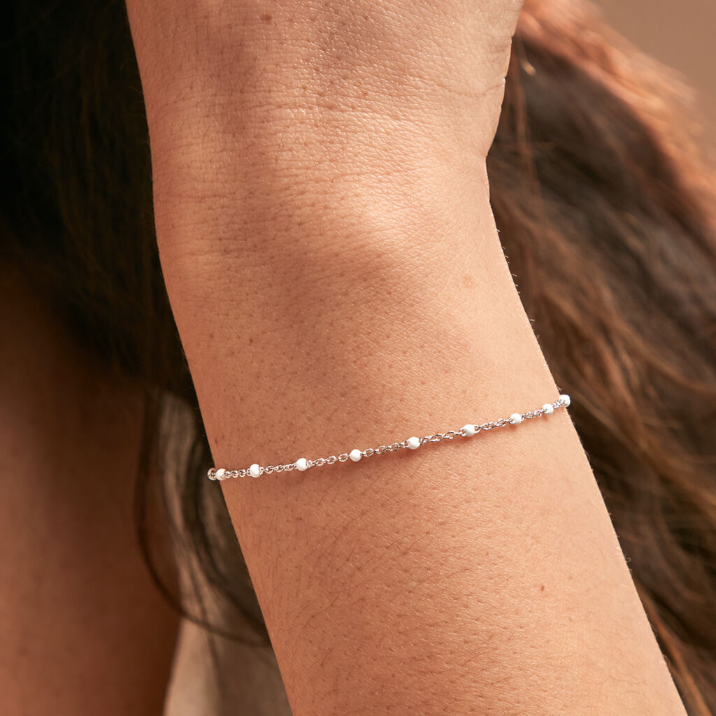 Bracelet Polka Argent Blanc