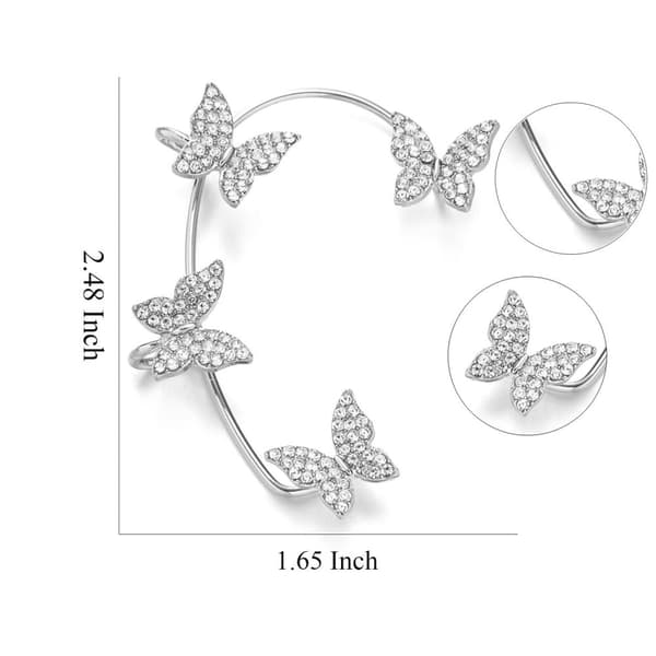 INF Ear Cuffs øredobber med sommerfugler 1 par Sølv