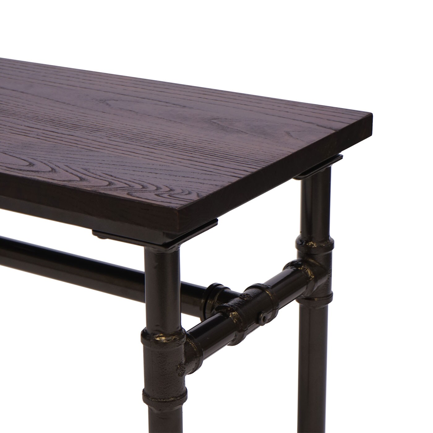 Sitzbank MCW-H10b, Esszimmerbank Bank Hocker, Ulme Holz Industriedesign, 120x35cm MVG-zertifiziert, schwarz-braun