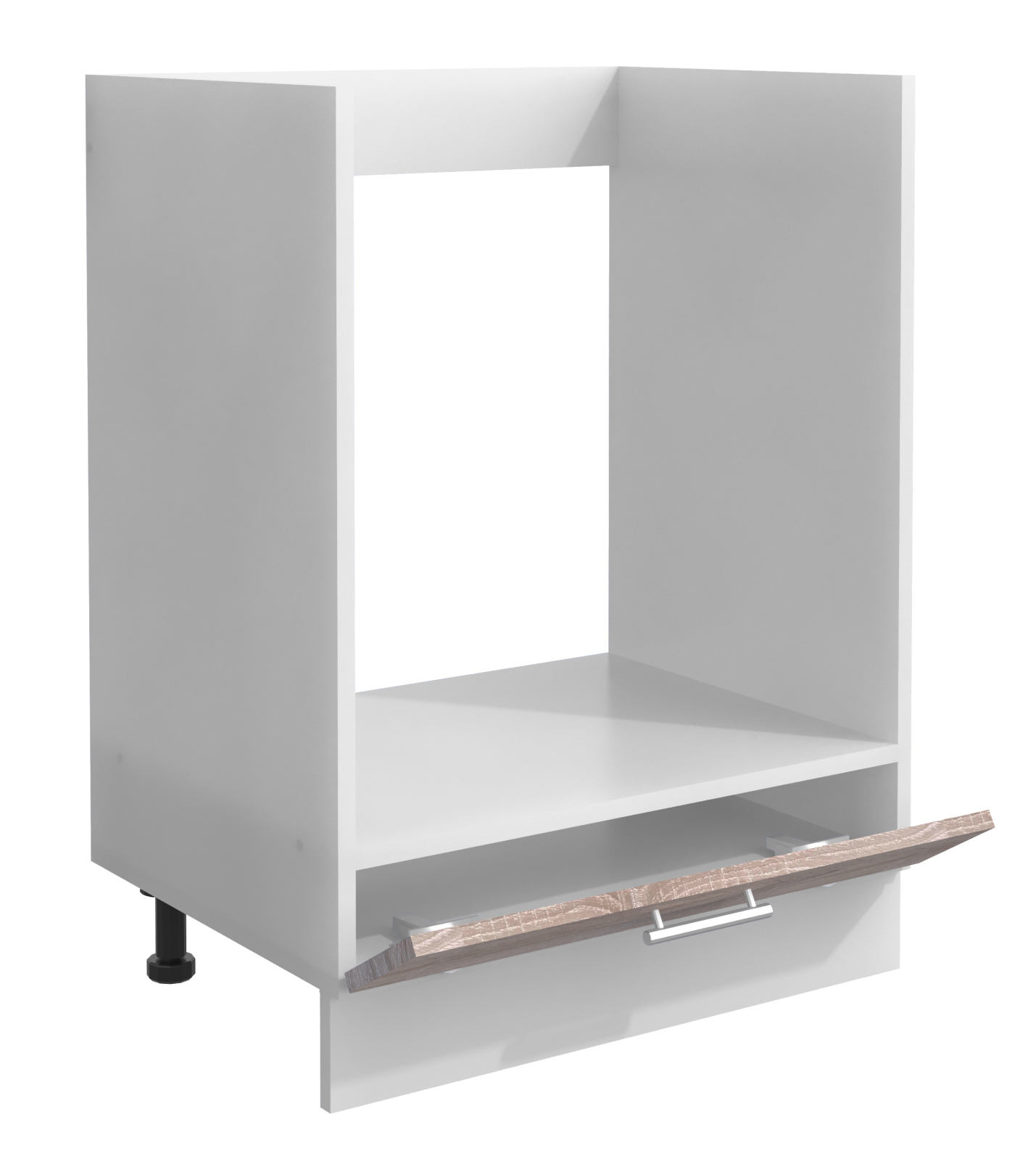 Herdumbauschrank ESILO - weiß - Sonoma Eiche - mit Klapptür - 60 cm