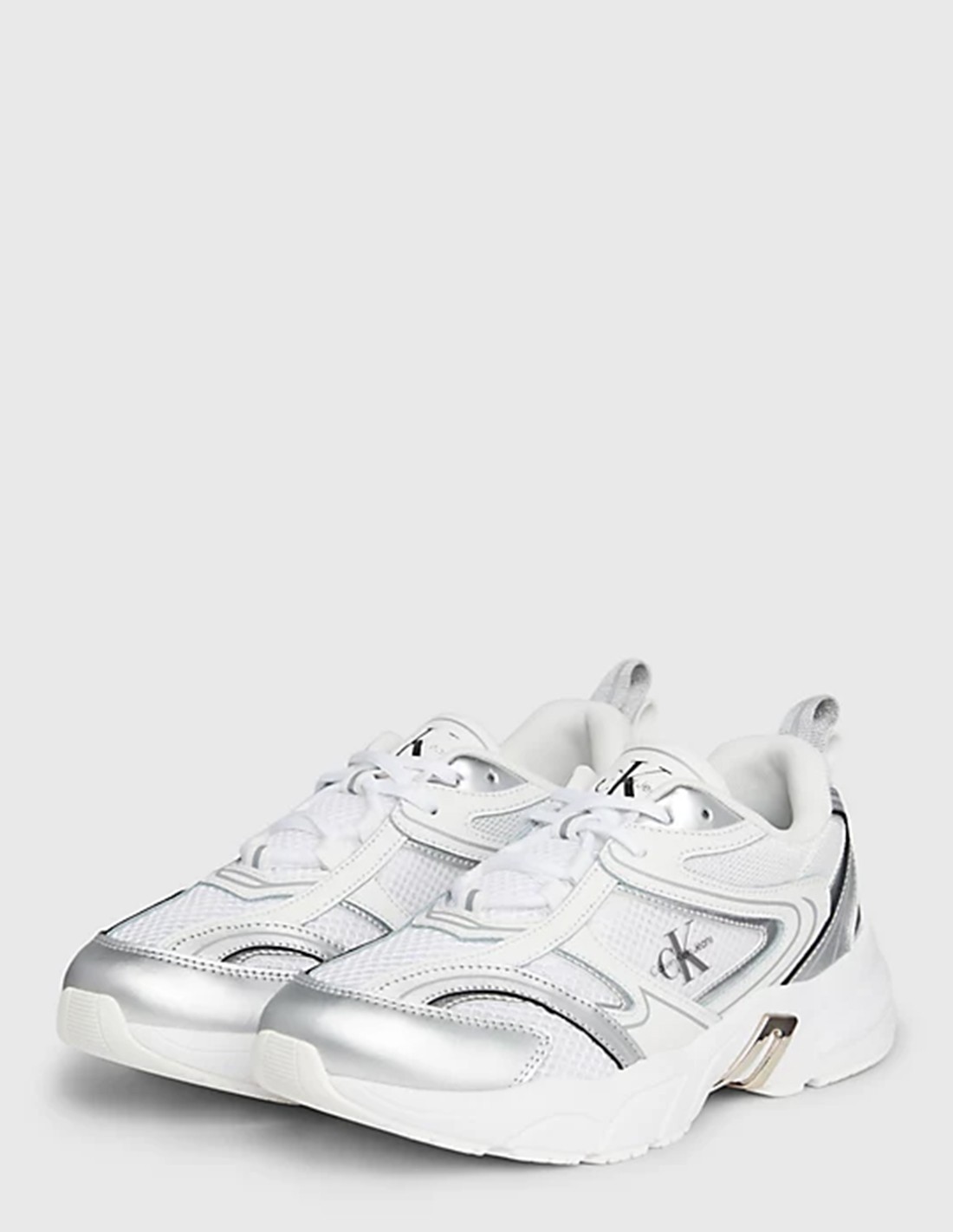 calvin klein Baskets de ville femme retro tennis low blanc/silver