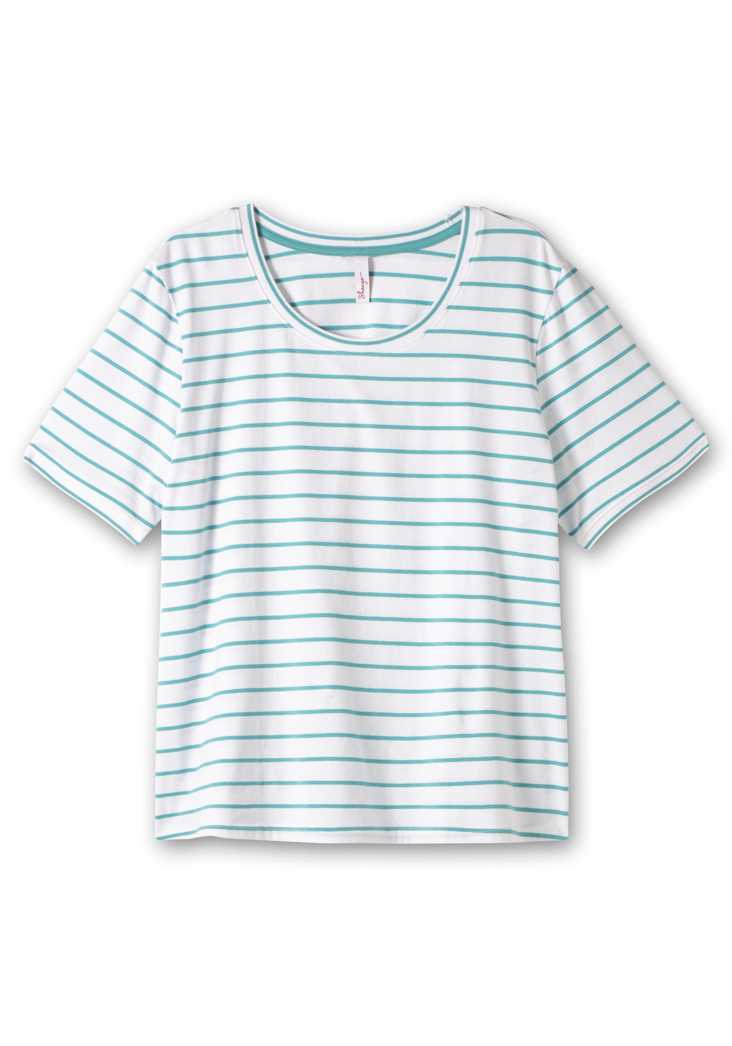 Ringelshirt mit verlängertem Halbarm