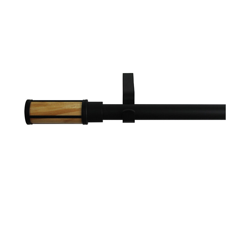 Barre à rideaux GoodHome Asian Stick métal mat noir Ø16/19mm x L.120/210 cm