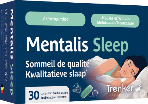 Trenker Mentalis Sleep Complément Alimentaire Sommeil De Qualité 30 Comprimés Double-Action