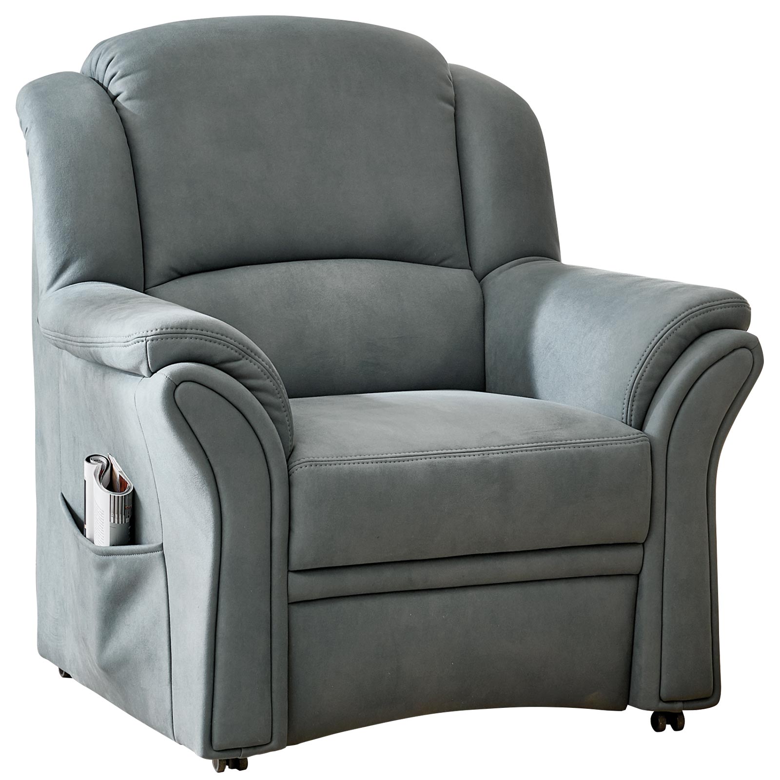 polsterpowerSessel - grau-blau - Microfaser