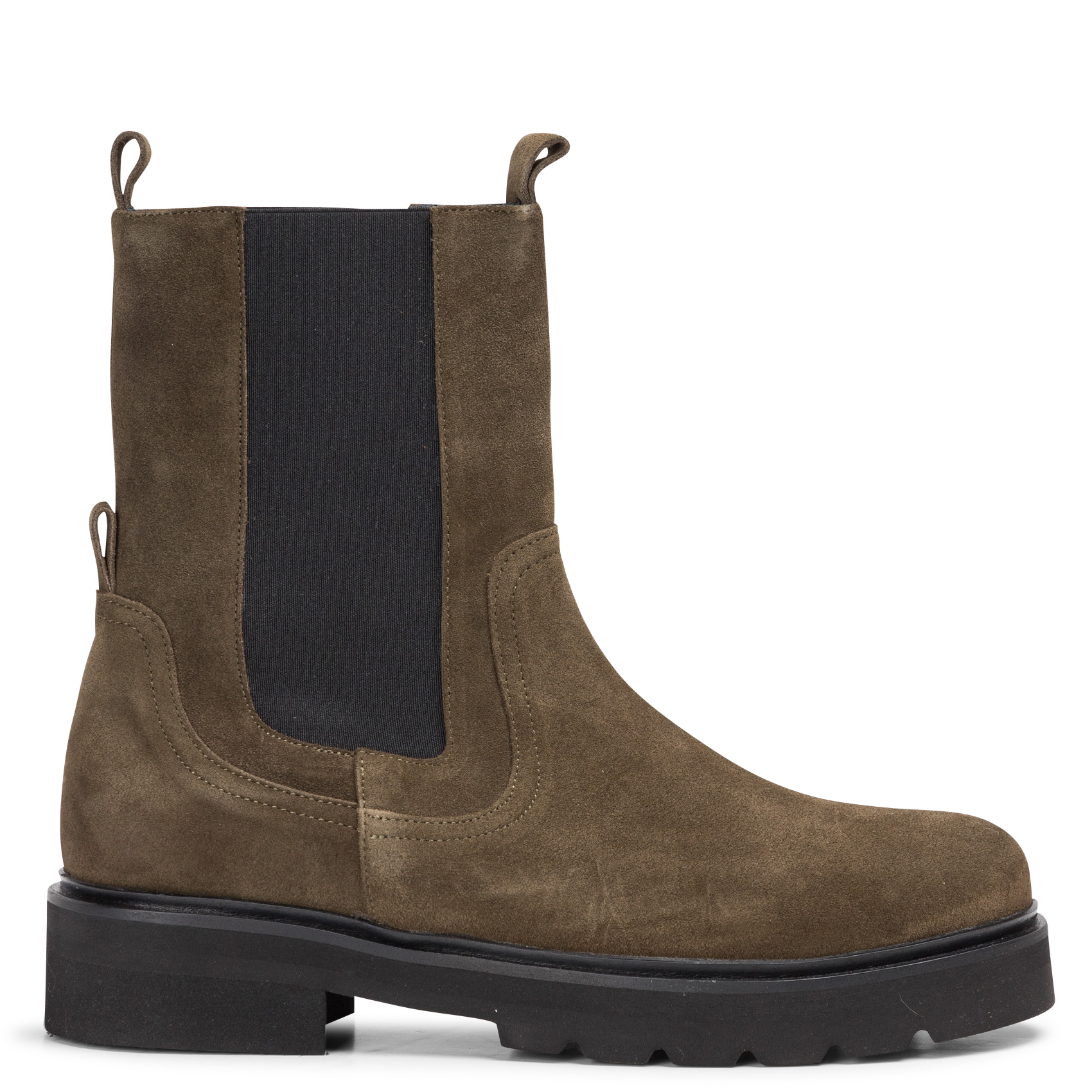 JONNA - Boots à petits talons en cuir | Kaki