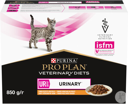 Pro Plan Veterinary Diets UR ST/OX Urinary Pâtée Pour Chat Tendres Morceaux Au Poulet 10x85g