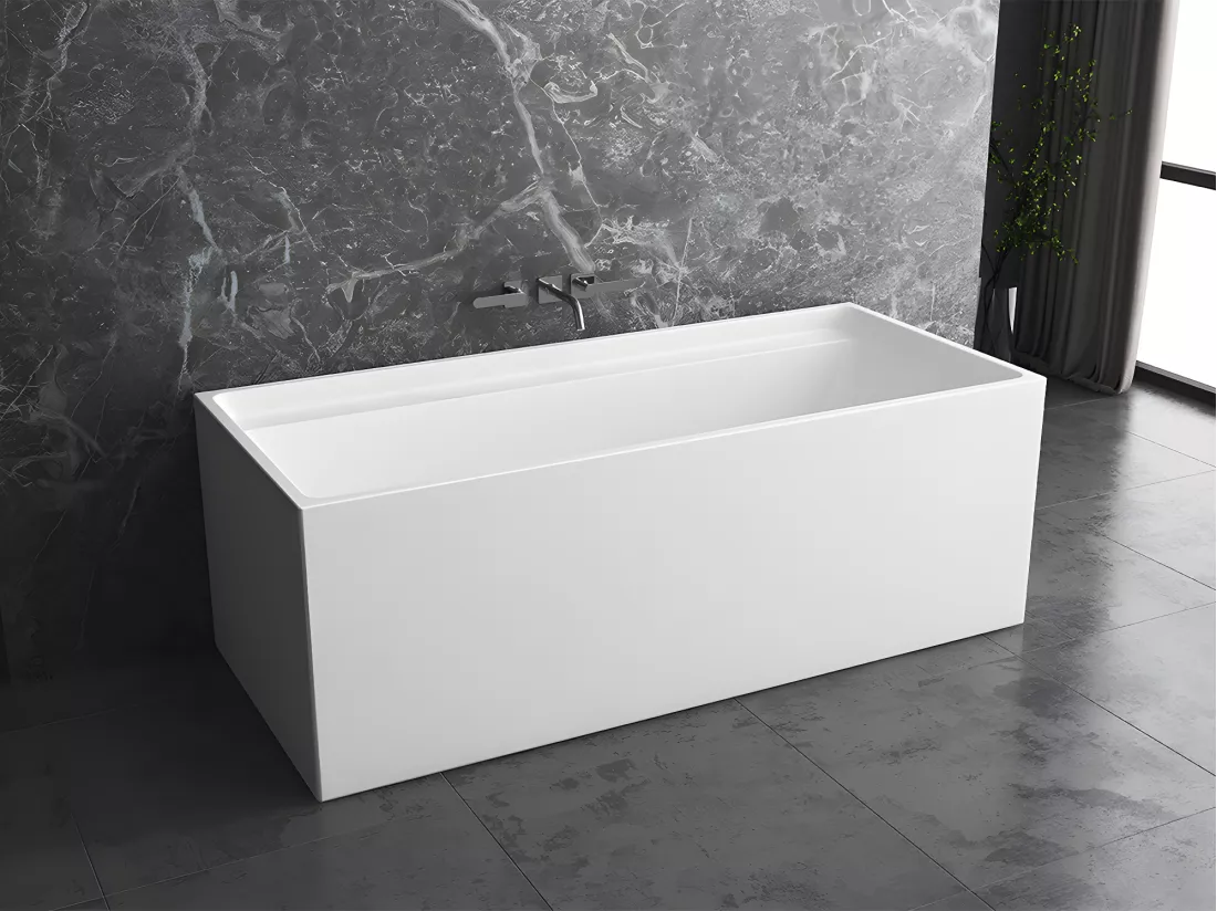 Baignoire îlot rectangulaire - 232 L - 150 x 75 x 60 cm - Blanche - Acrylique - ASPIUS