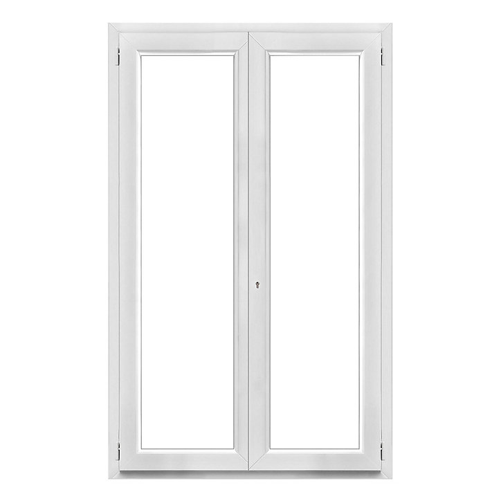 Porte fenêtre PVC 2 vantaux GoodHome blanc - l.140 x h.215 cm, tirant droit