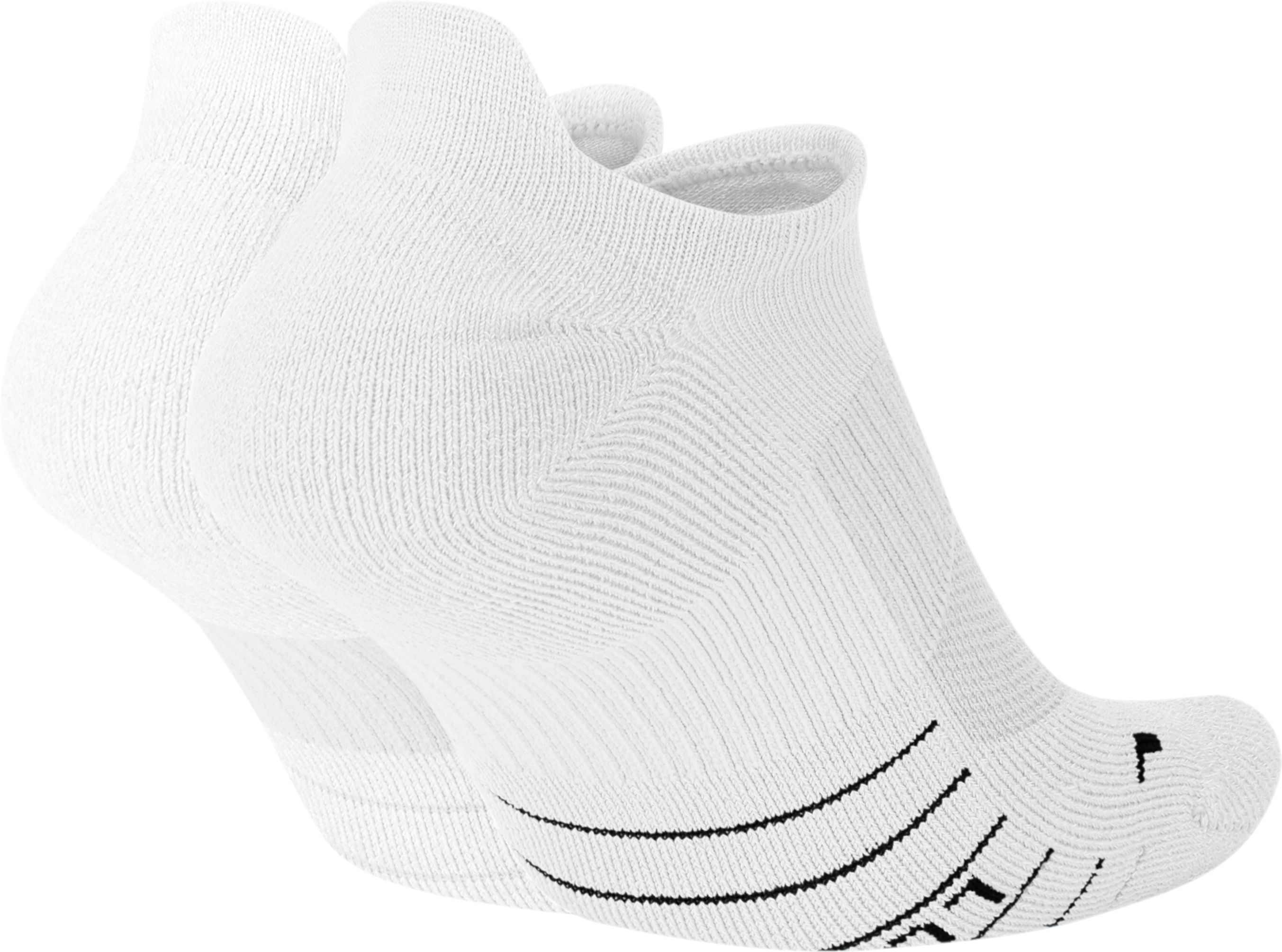 Multiplier Running No-Show Socks 2-Pack White/Black