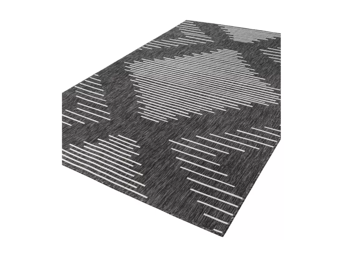 Tapis d'Extérieur - 244x160 - Anthracite - Tulum Symetry