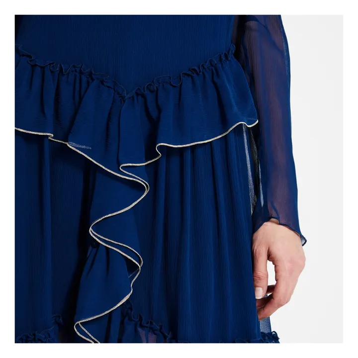 See by Chloé Robe Courte Soie | Bleu marine