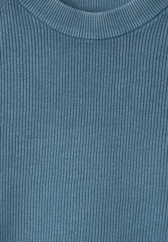 Pullover in Washedoptik - tuna blue