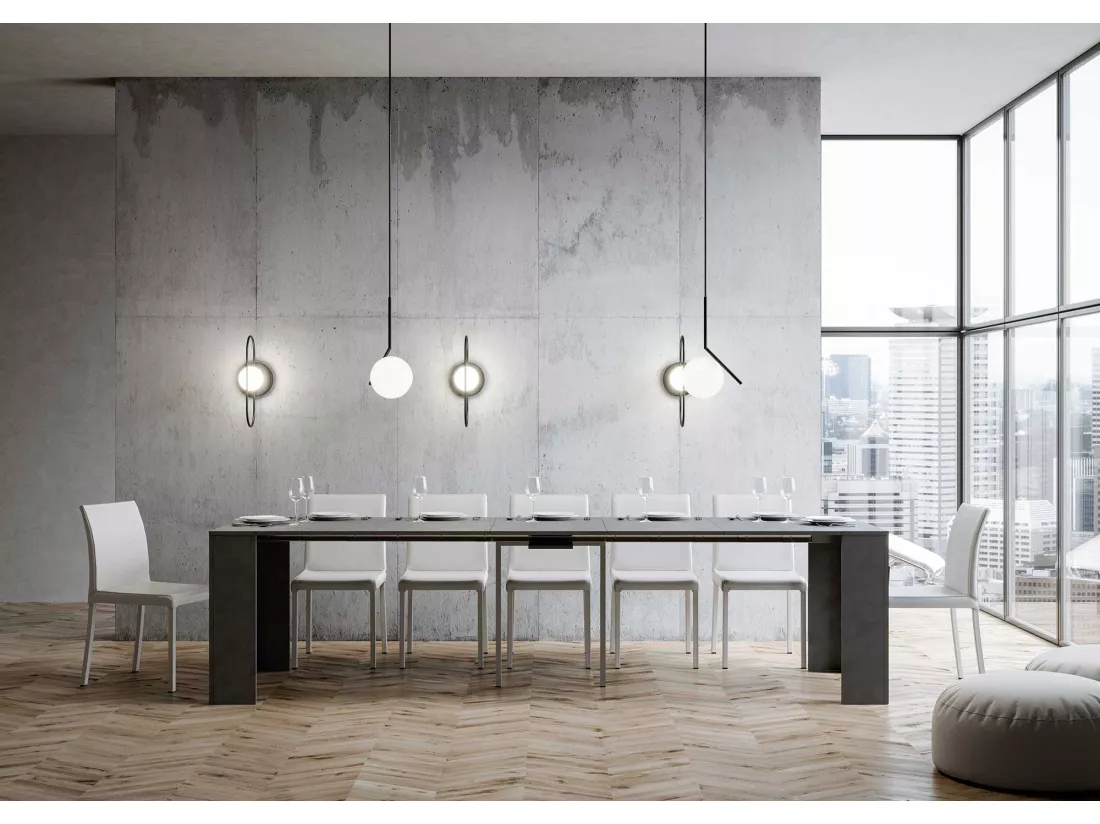 Console extensible 90x42/302 cm Emy Anthracite Spatulé