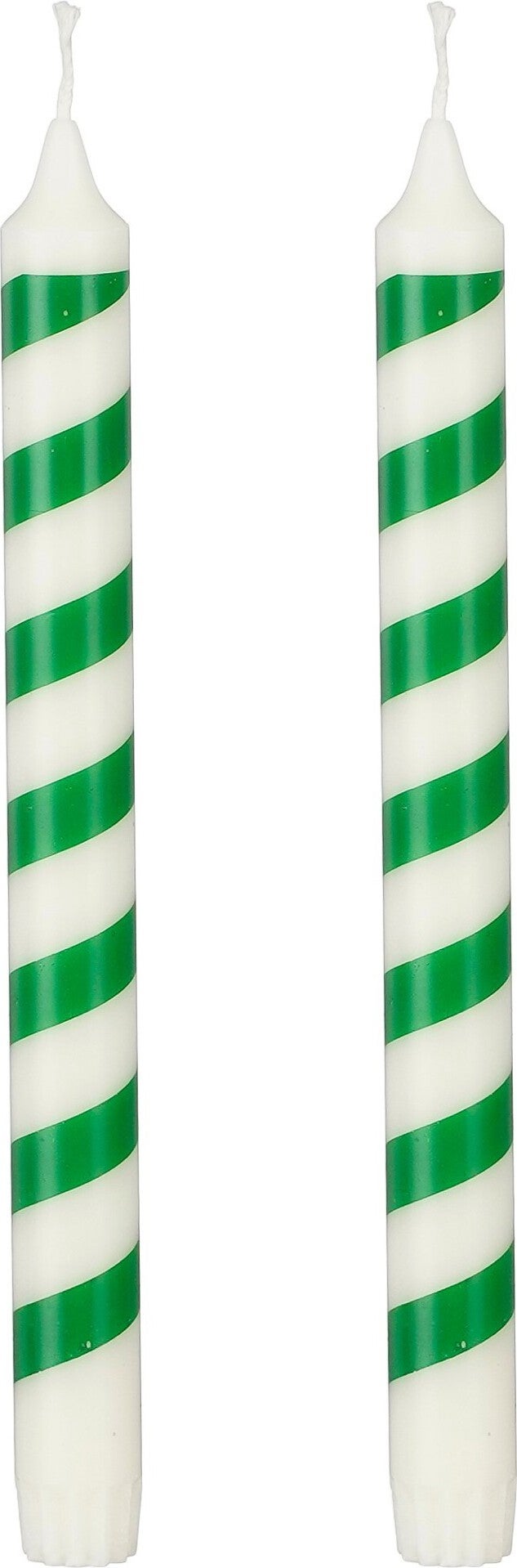 Mica Decorations dinerkaars wit / groen 8 uur D 2,2 H 25 cm 2 stuks