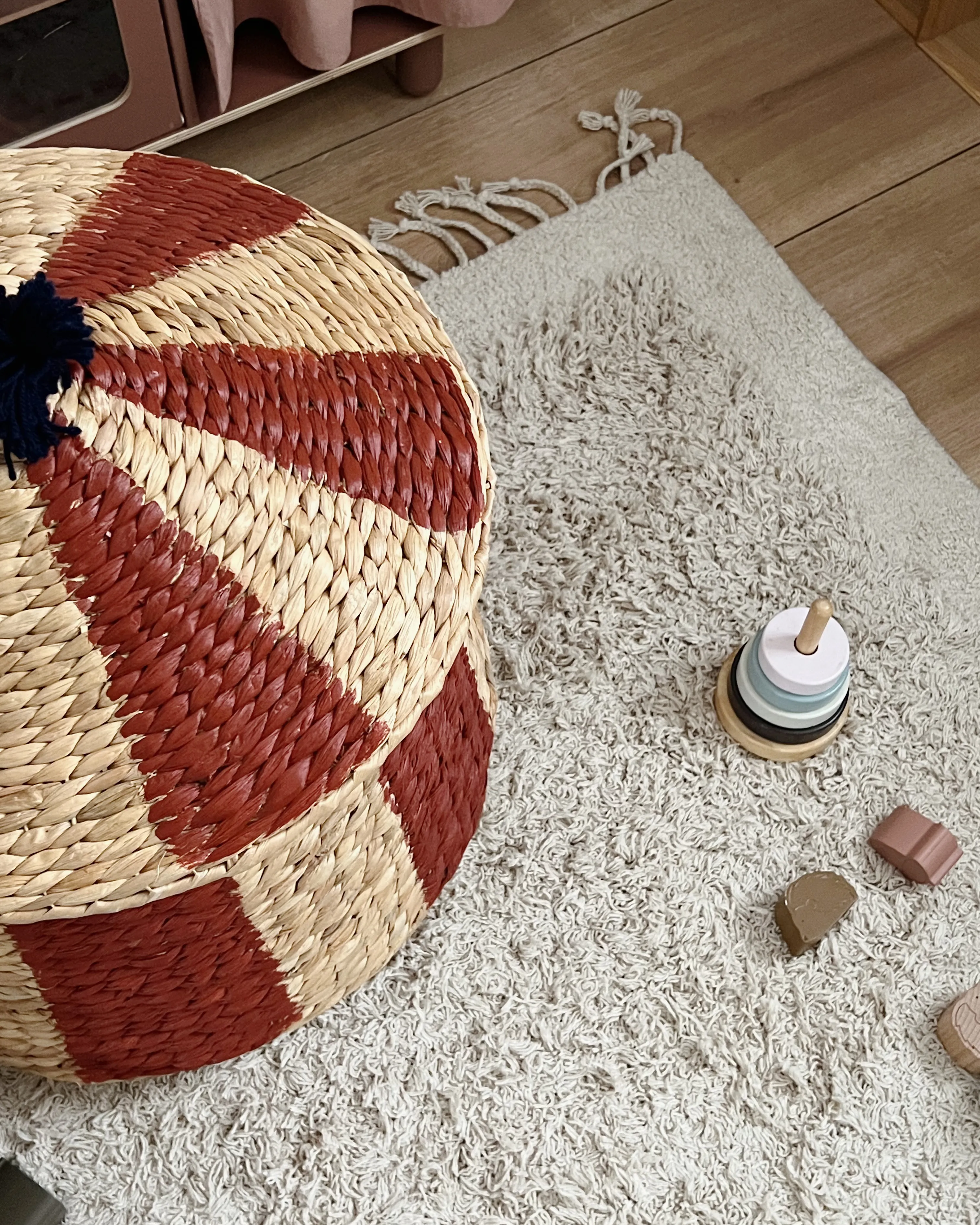 Vloerkleed BITLIS Lichtbeige 140 x 200 cm Katoen