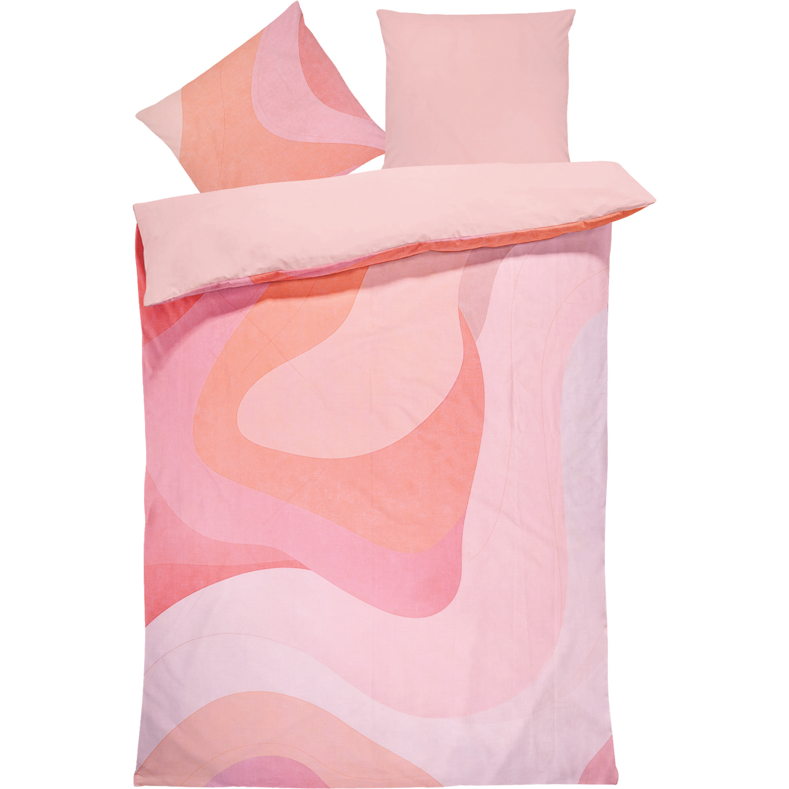 Bettwäsche Renforcé Lava waves coral 50x70 Kissenbezug