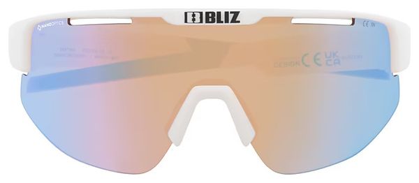 Lunettes Bliz Matrix Blanc Mat - Ecran miroir Orange/Bleu