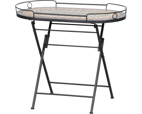Siena Garden Prato balkontafel, steenmozaïeklook, 41x67,5x60 cm, grijs