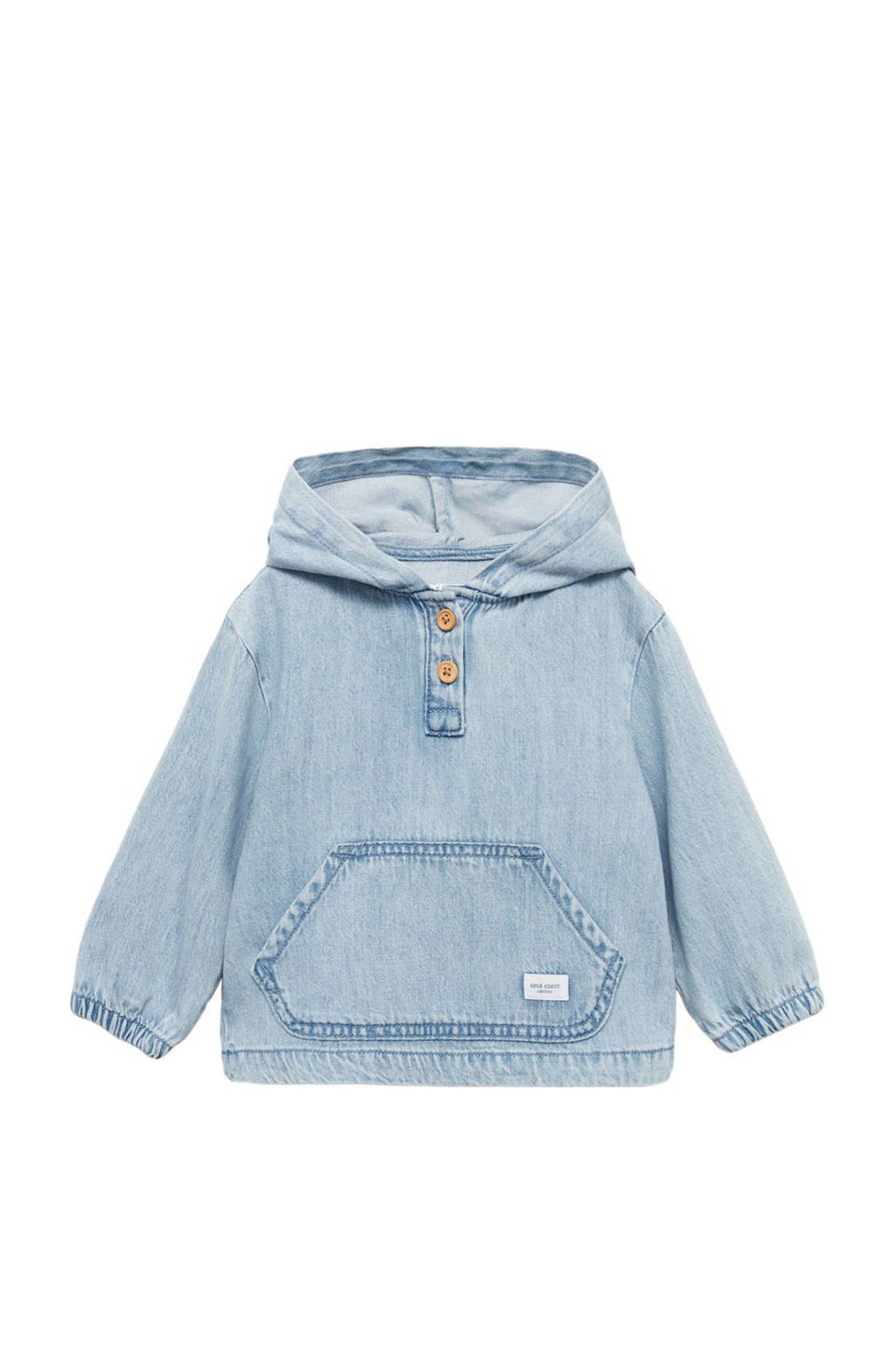 Mango Kids denim hoodie changeant blauw