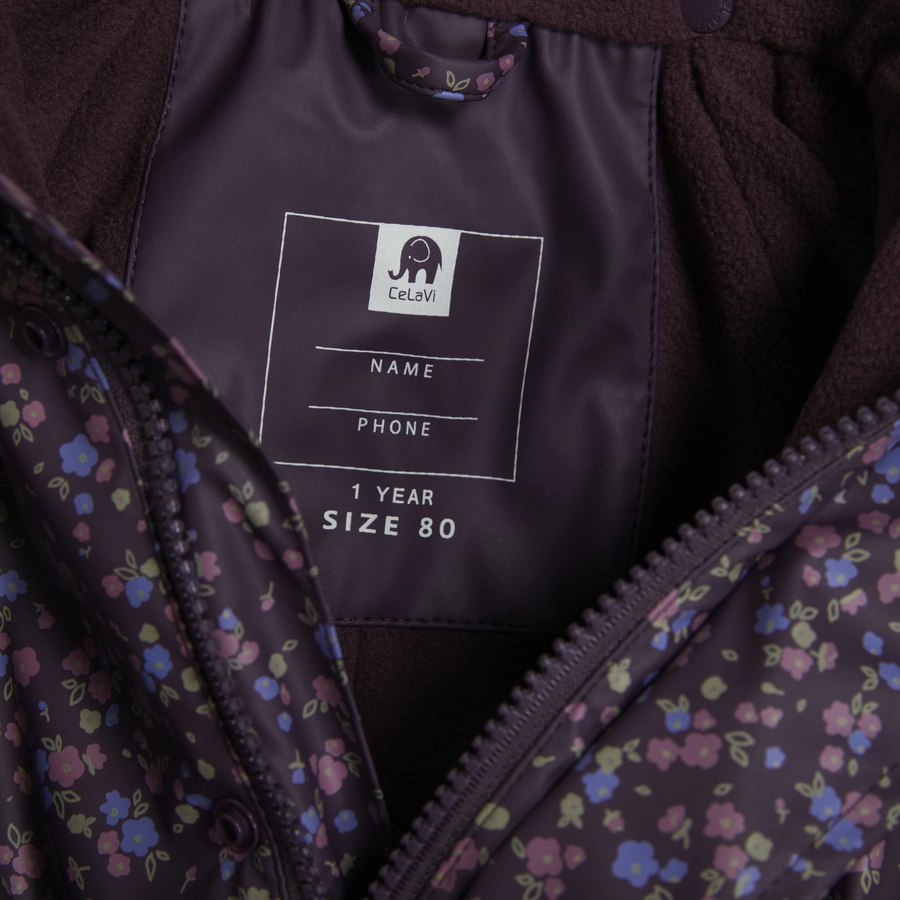 CeLaVi Regenoverall mit Fleece Plum Perfect