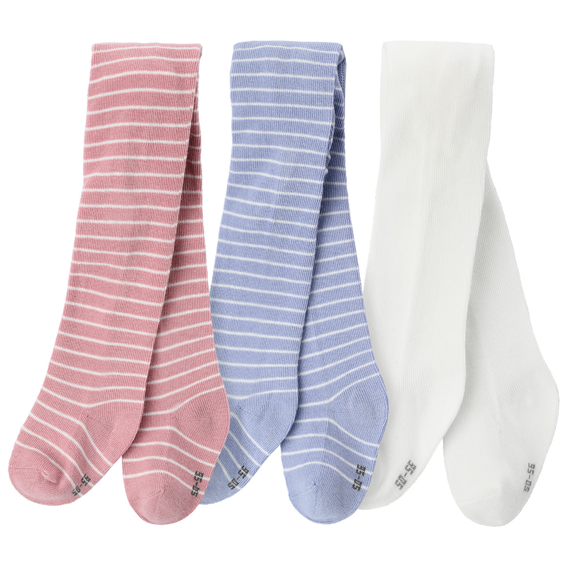 Famy 3 Baby Strumpfhosen im Set hellblau / weiss / rosa