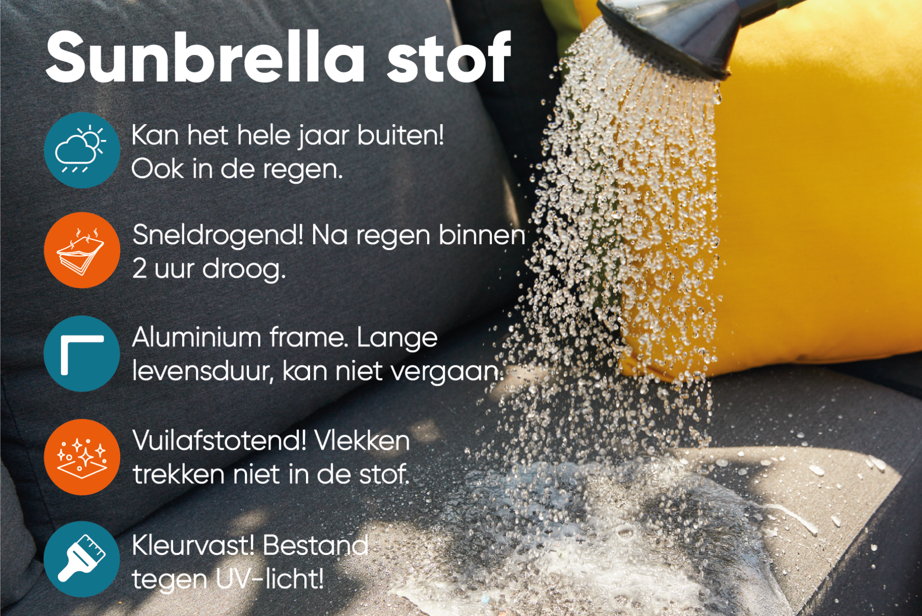 Mexico ligbed - Sunbrella - Taupe - 2 persoons