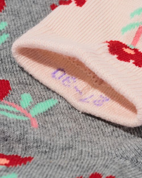 chaussettes en coton à fleurs - 5 paires gris