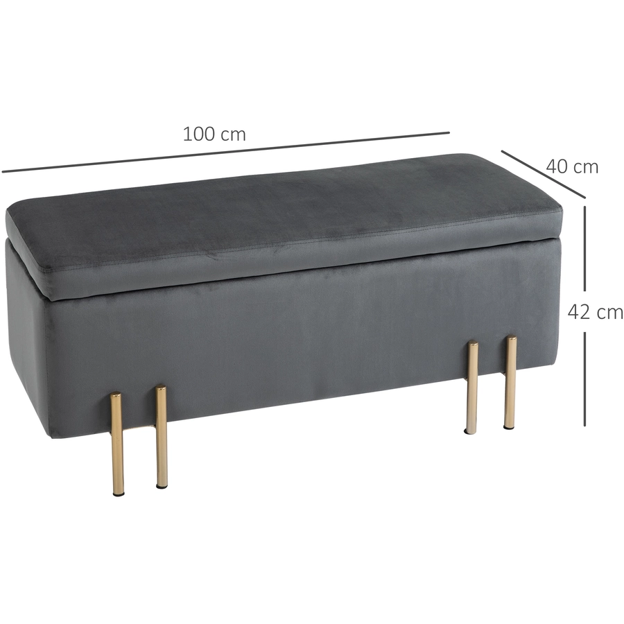 HOMCOM Sitzbank im elegantem Design dunkelgrau