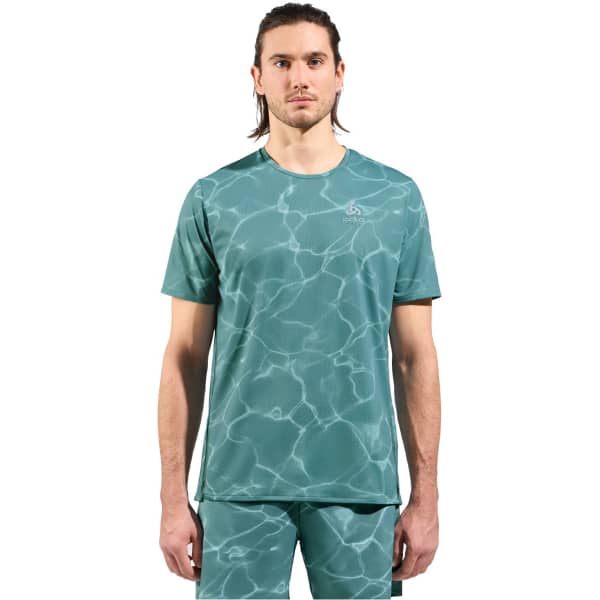 T-shirt running ODLO ZEROWEIGHT CHILL-TEC PRINT CREW NECK S/S ARCTIC