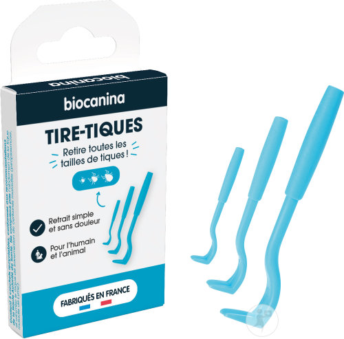 Biocanina Tire-Tiques Crochets 3 Pièces