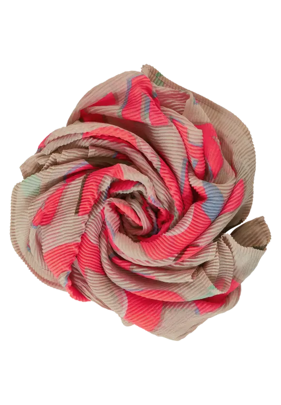 Plissée Schal - vibrant coral