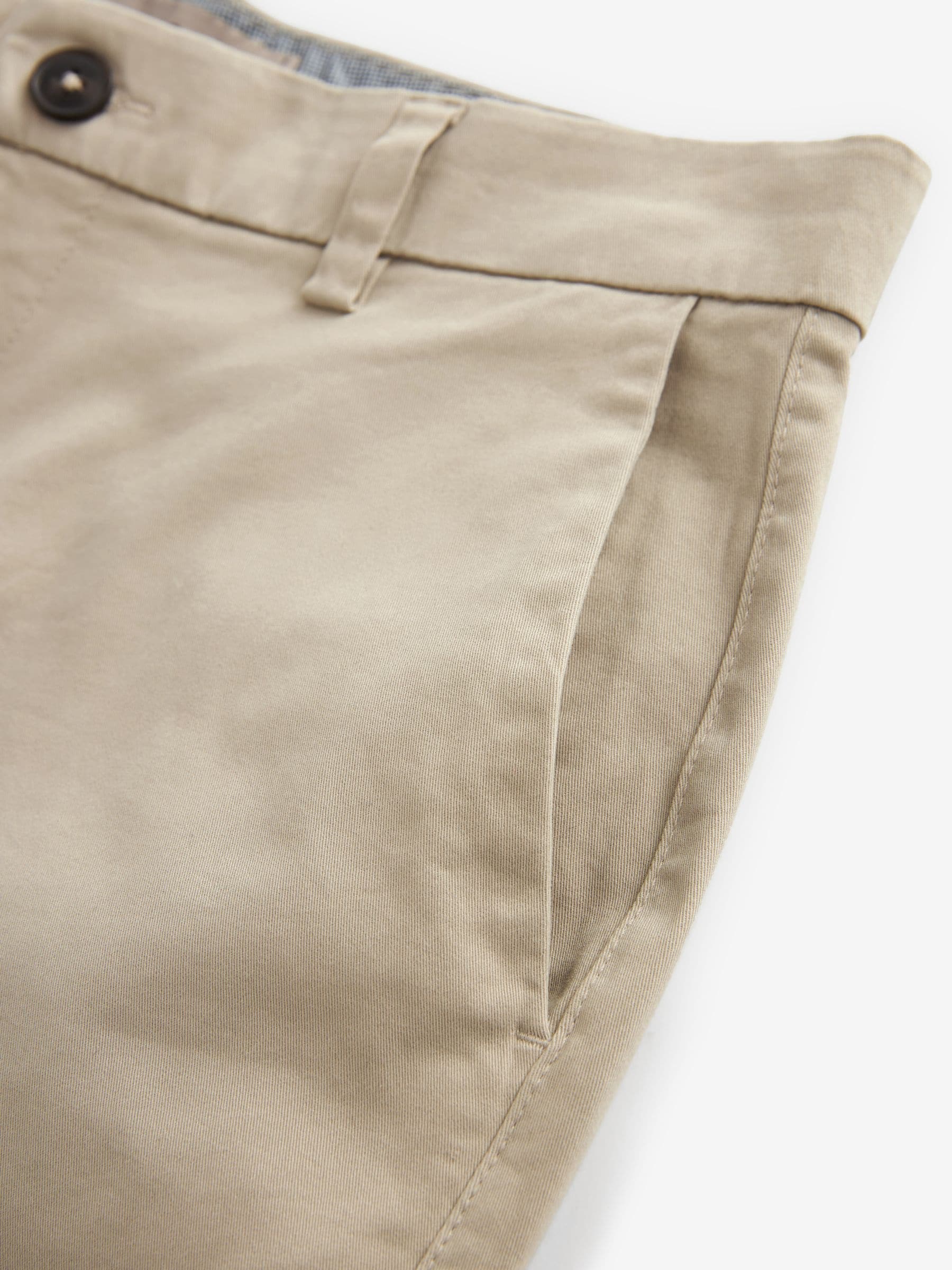 Pastelgeel - Slim Fit - Chinoshort met stretch