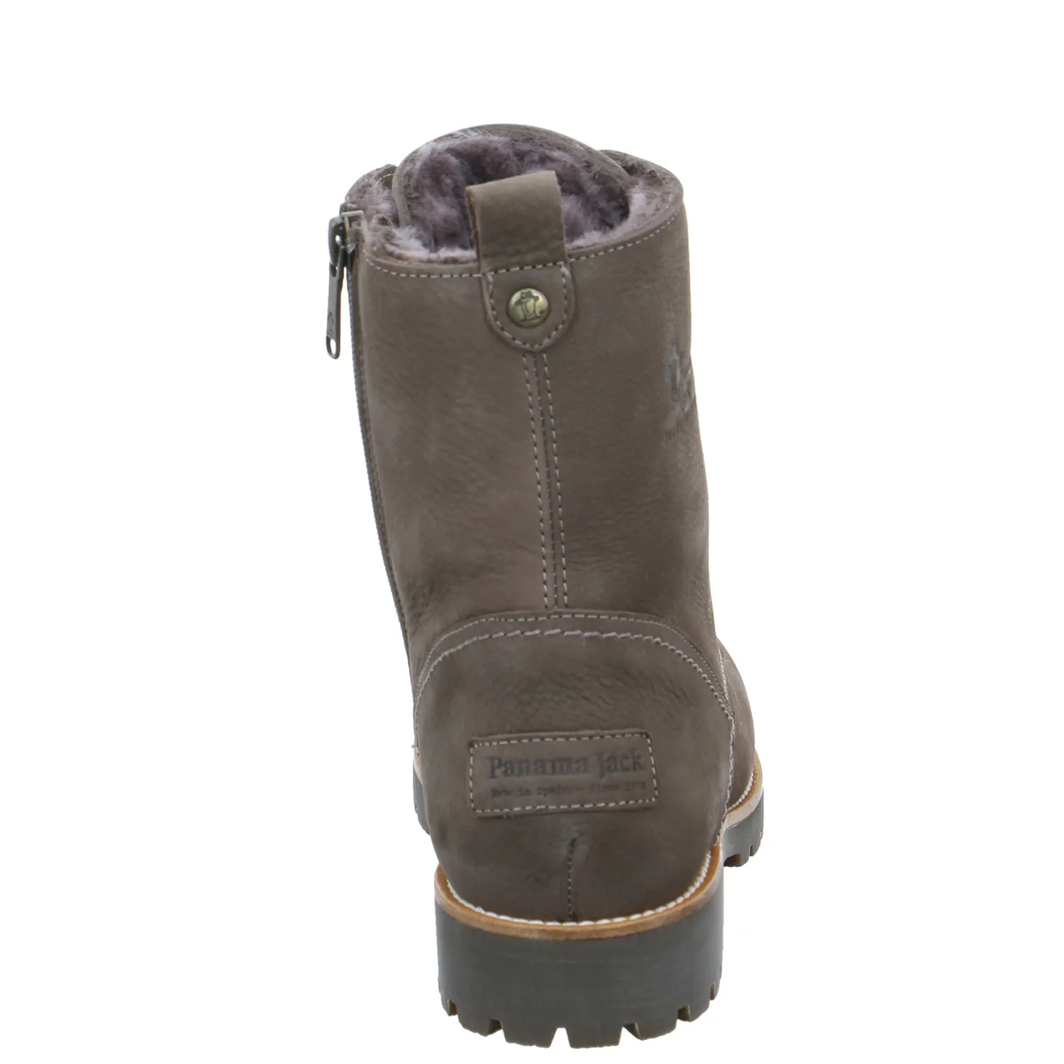 PANAMA JACK Boot Grau Leder  mit Lammfell - Innenfutter