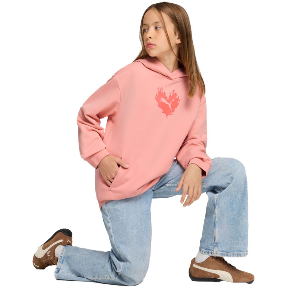Puma Flaming Love Hoodie Kinder pink fruit