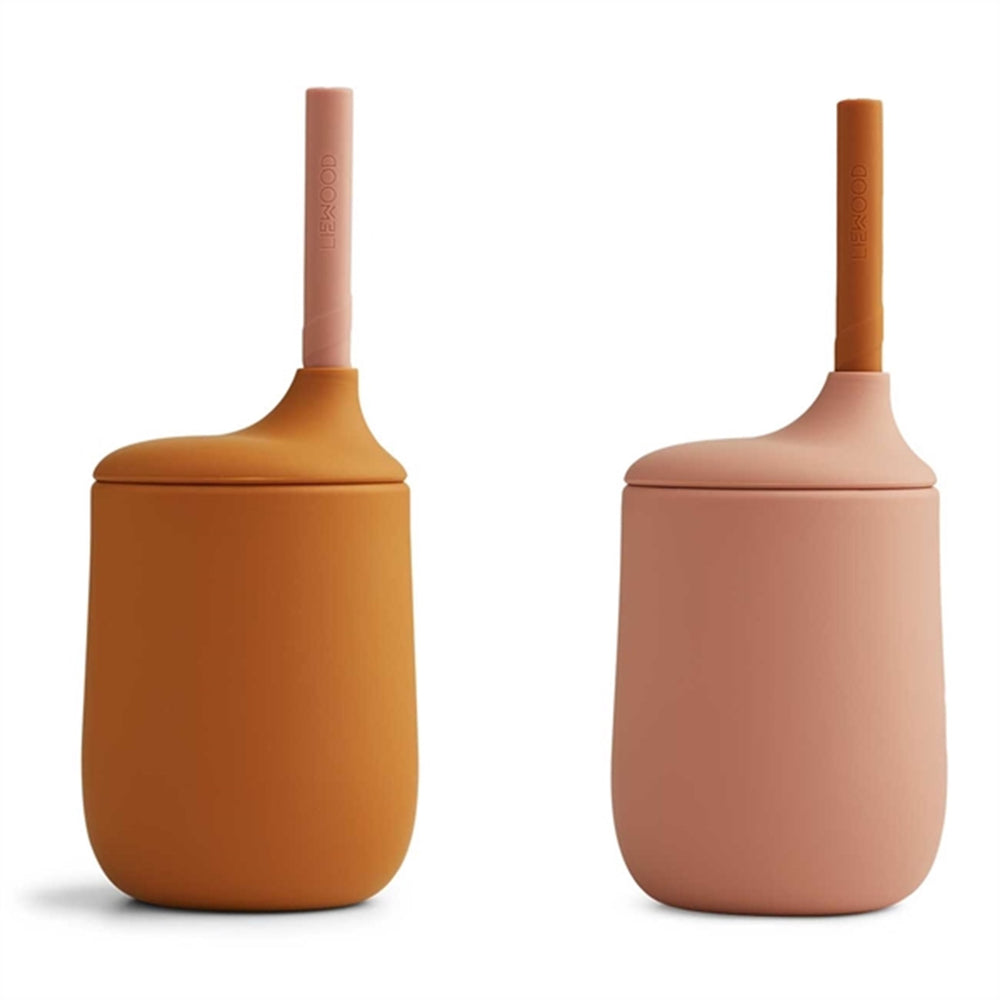 Ellis Sippy Silicone Kop 2-Pak Dark Rose/Mustard Mix - LieWood