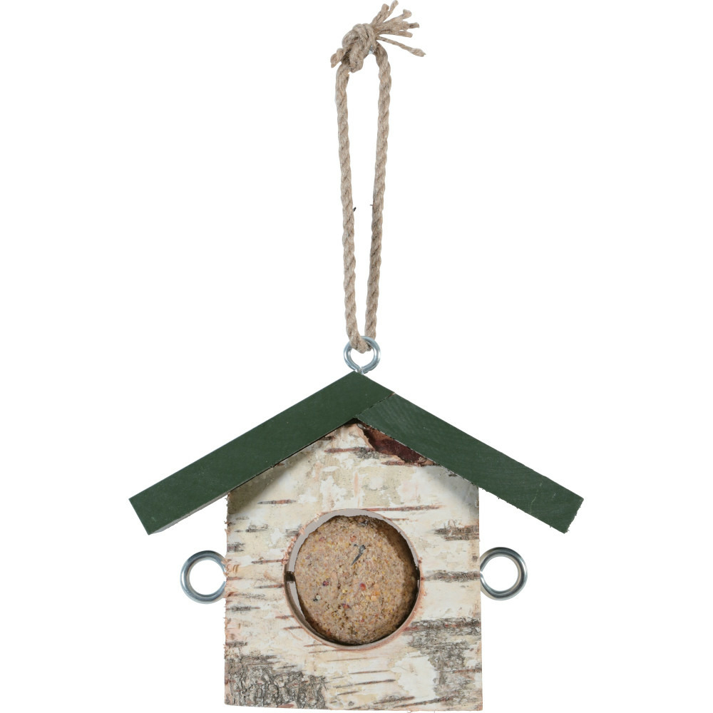 Support boule de graisse en bois massif pour oiseaux