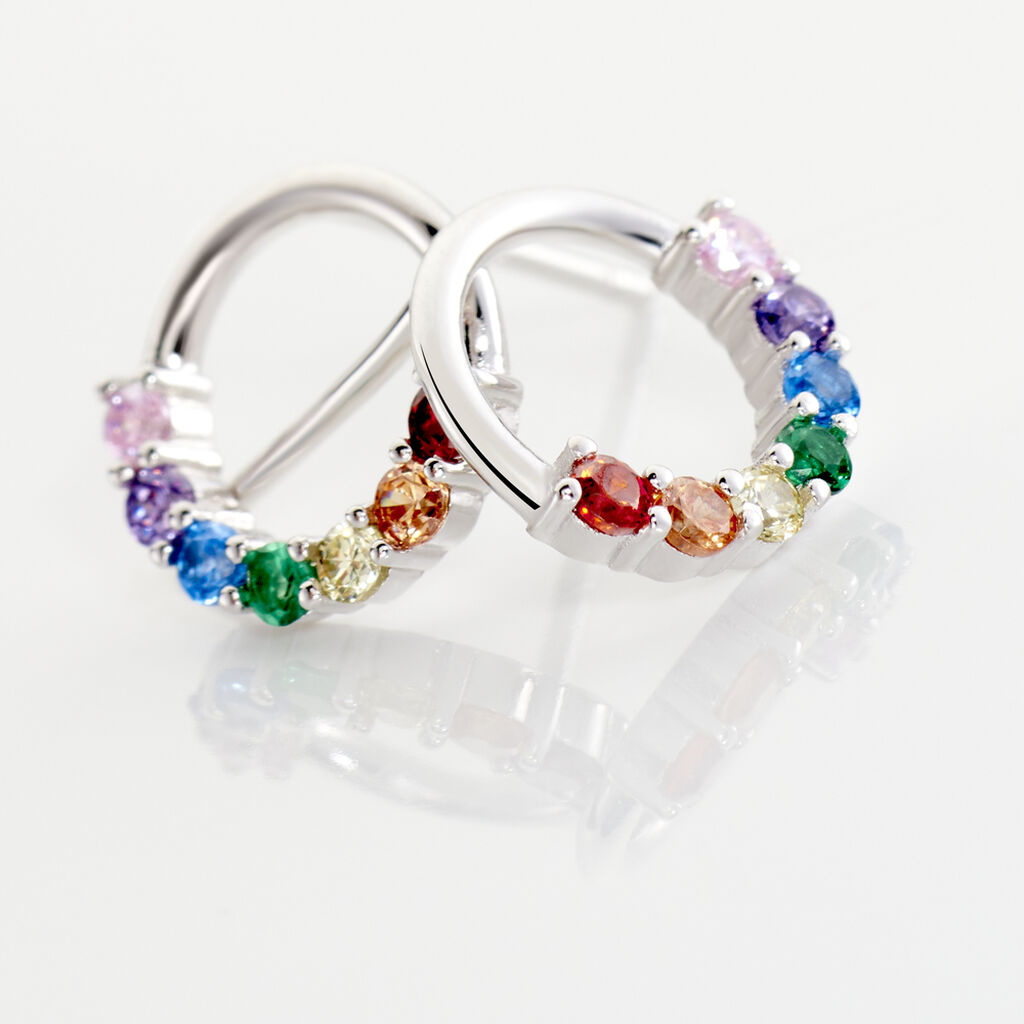 Boucles D'oreilles Puces Argent Blanc Giustino Oxydes De Zirconium