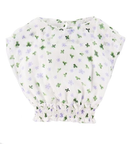 Emporio Armani Top - Seide - Weiß m. Blumen