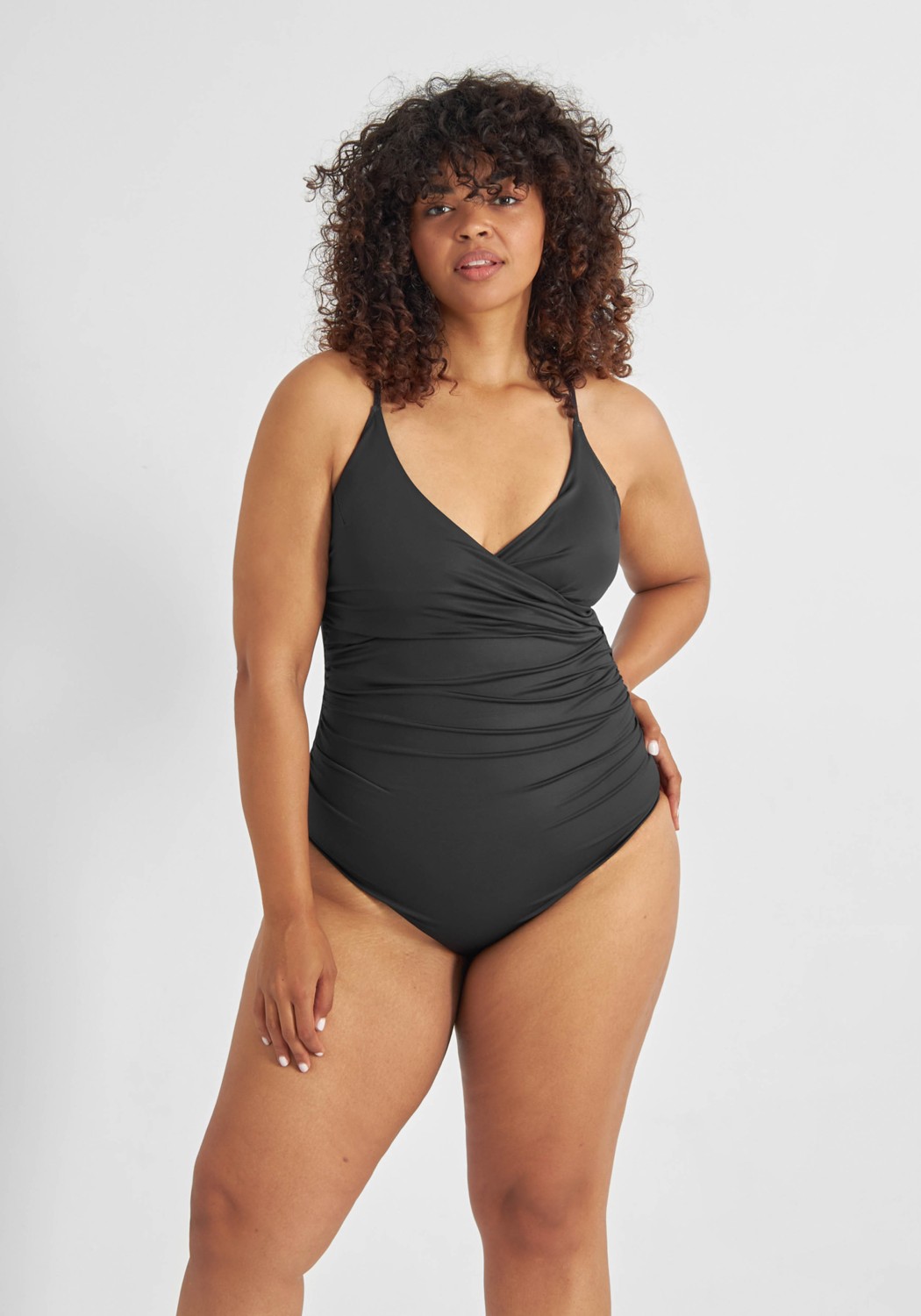 Dedicated Badeanzug Wrap Swimsuit Klinte Black