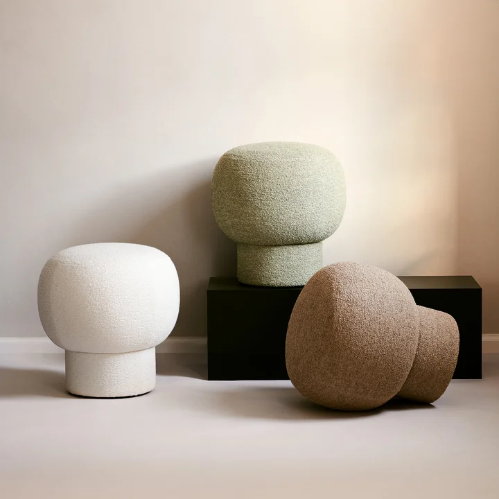 Norr11 - Liége Pouf, H 45,5 cm, créme (Barnum Col 7)
