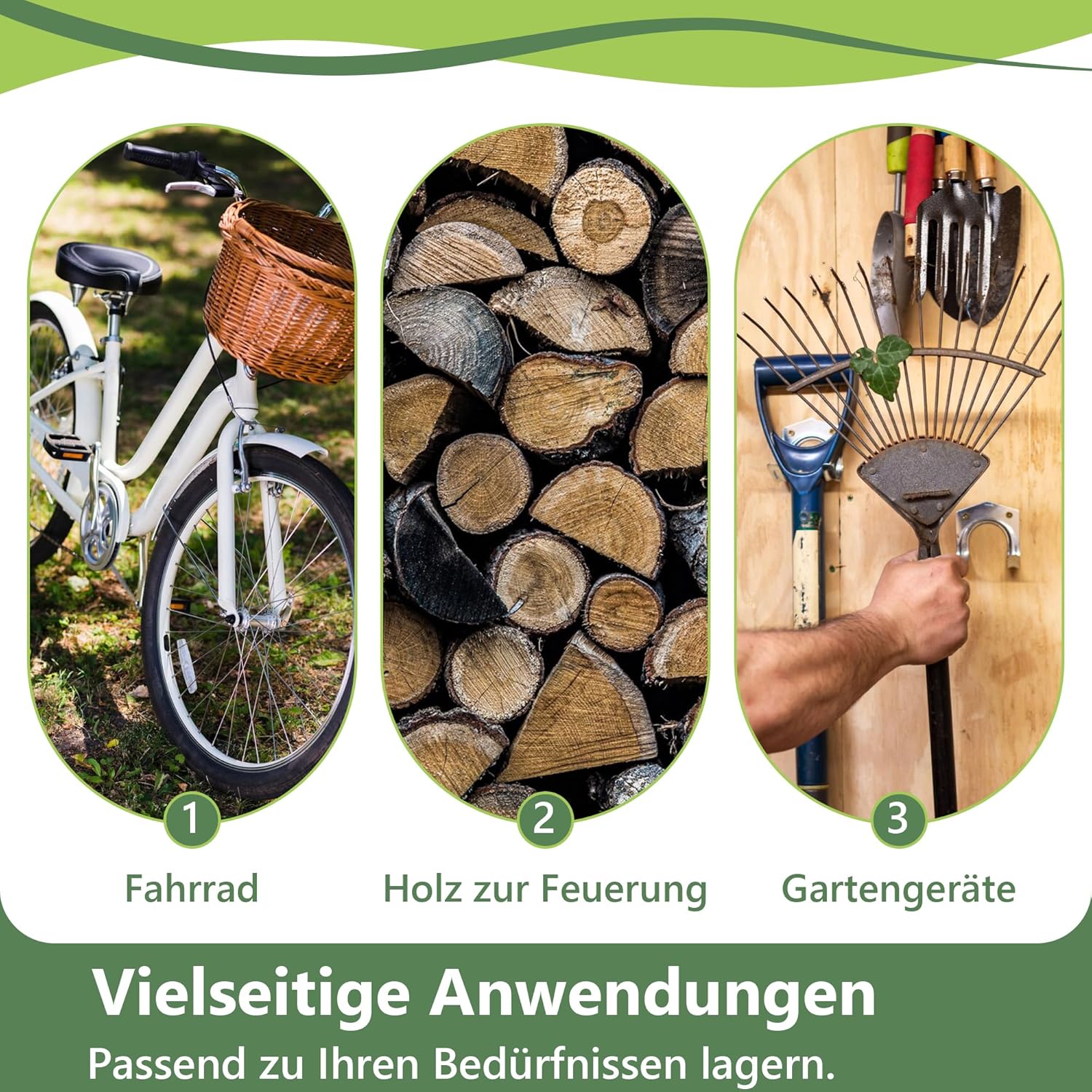 Geräteschuppen – Fahrradgarage & Lagerzelt mit Rolltor – Wetterfestes Gartenhaus & Werkzeugzelt aus Stahlrahmen & PE-Plane – Outdoor Aufbewahrung Dunkelgrau (190 x 170 x 200 cm)